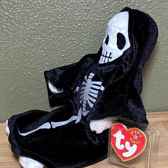 Ty Beanie Babies Creepers Skeleton Retired w/Tag Errors RARE 9th Gen Hang Tag - Picture 2 of 9